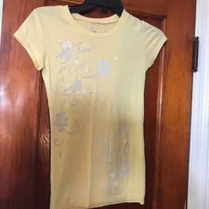 Yellow Aeropostale T-shirt with butterfly design